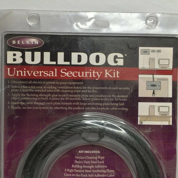 Belkin Bulldog Universal Security Kit Glow In The Dark Heavy Duty Lock Computer - Picture 5 of 7
